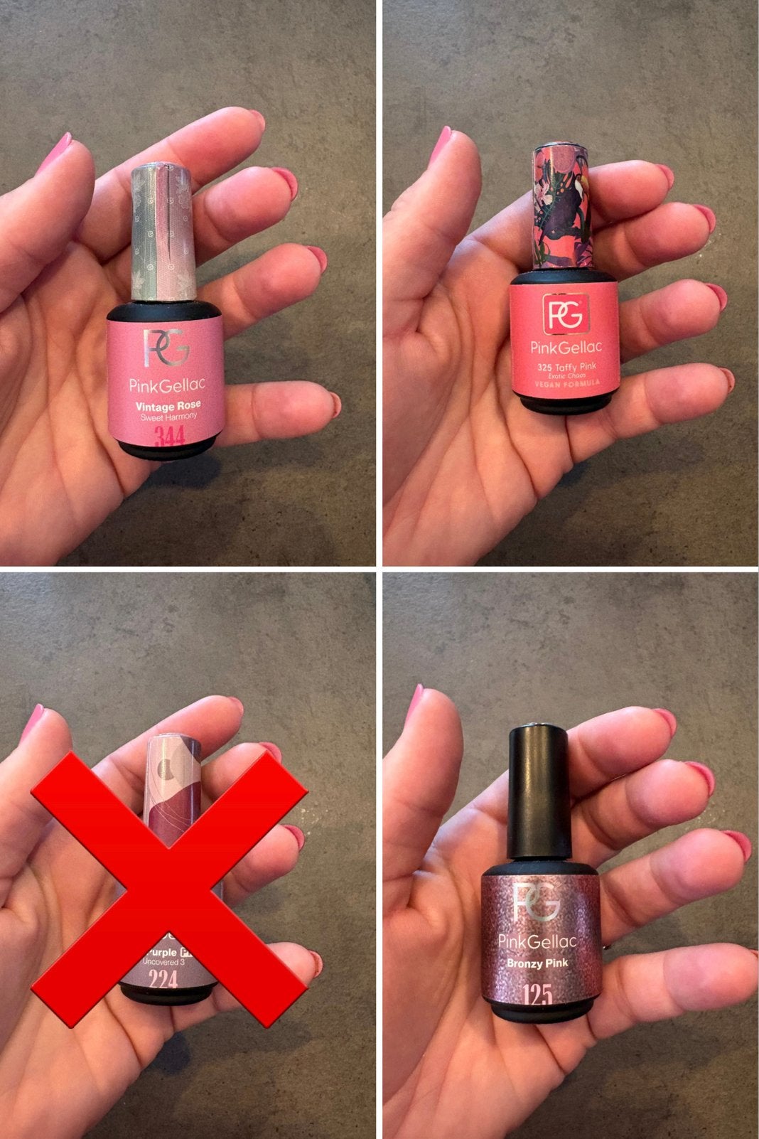 Pink Gellac gellak potjes - diverse kleuren, Gebruikt, Overige kleuren, Ophalen of Verzenden, Handen en Nagels