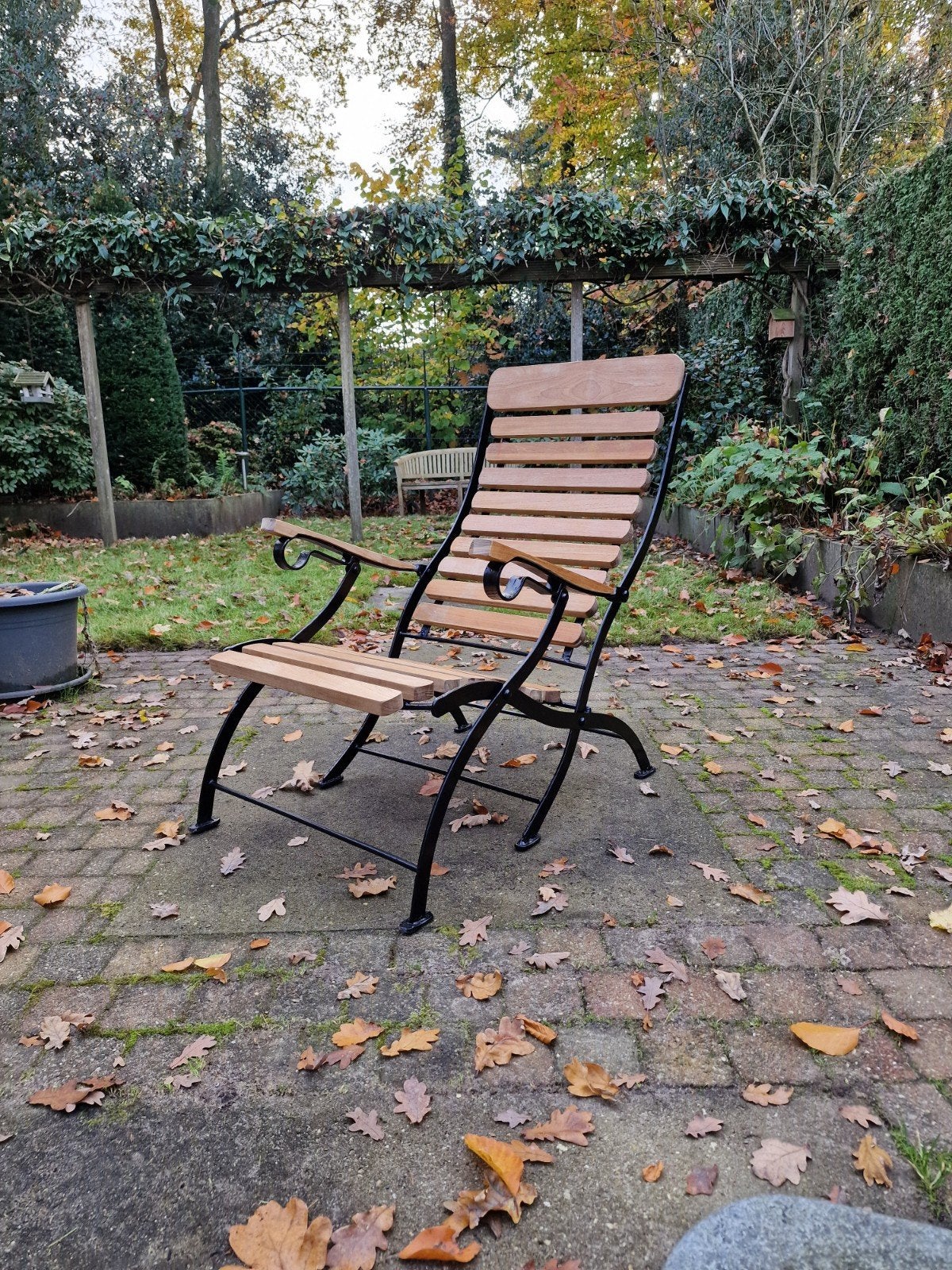 lounge tuinstoel, Ophalen, Zo goed als nieuw, Hout