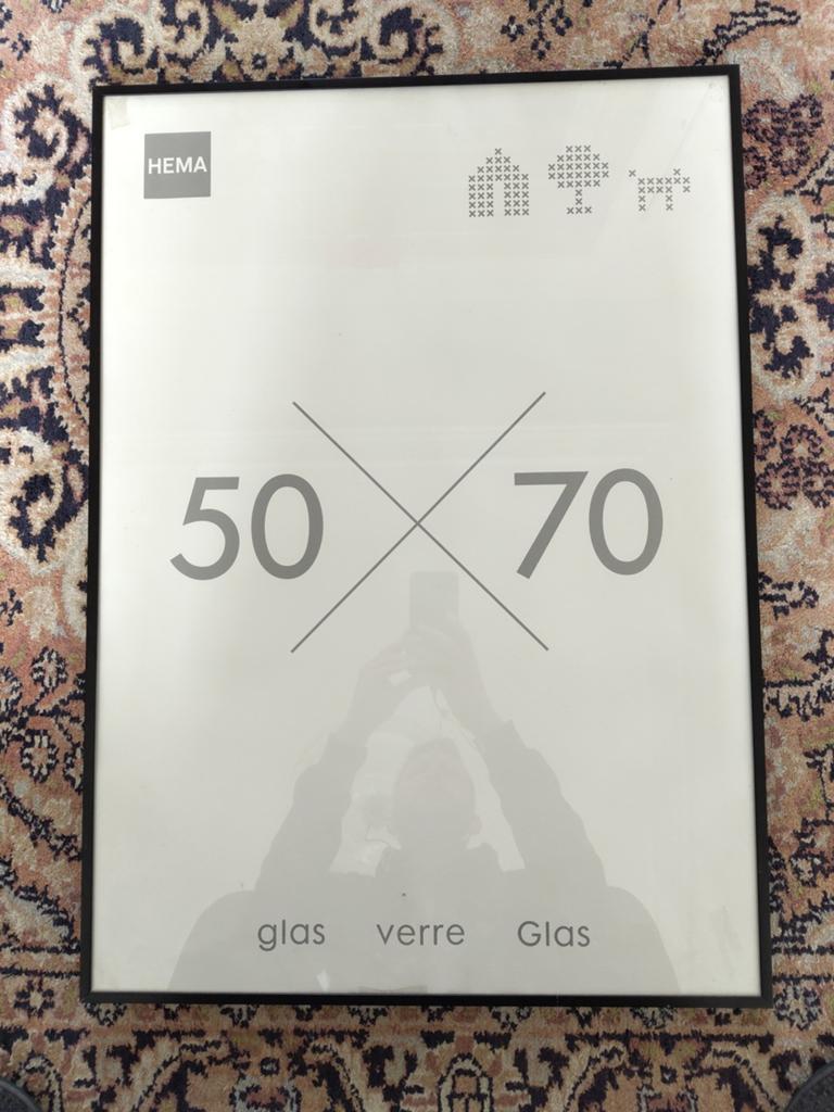 HEMA fotolijst 50 X 70 cm metaal zwart, Ophalen, Gebruikt