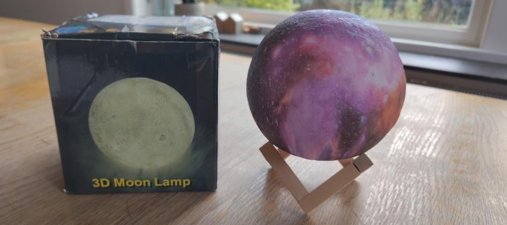 3D Maanlamp / Galaxy Lamp met standaard, Huis en Inrichting, Ophalen of Verzenden, Gebruikt, Modern, Ruimte, Galaxy