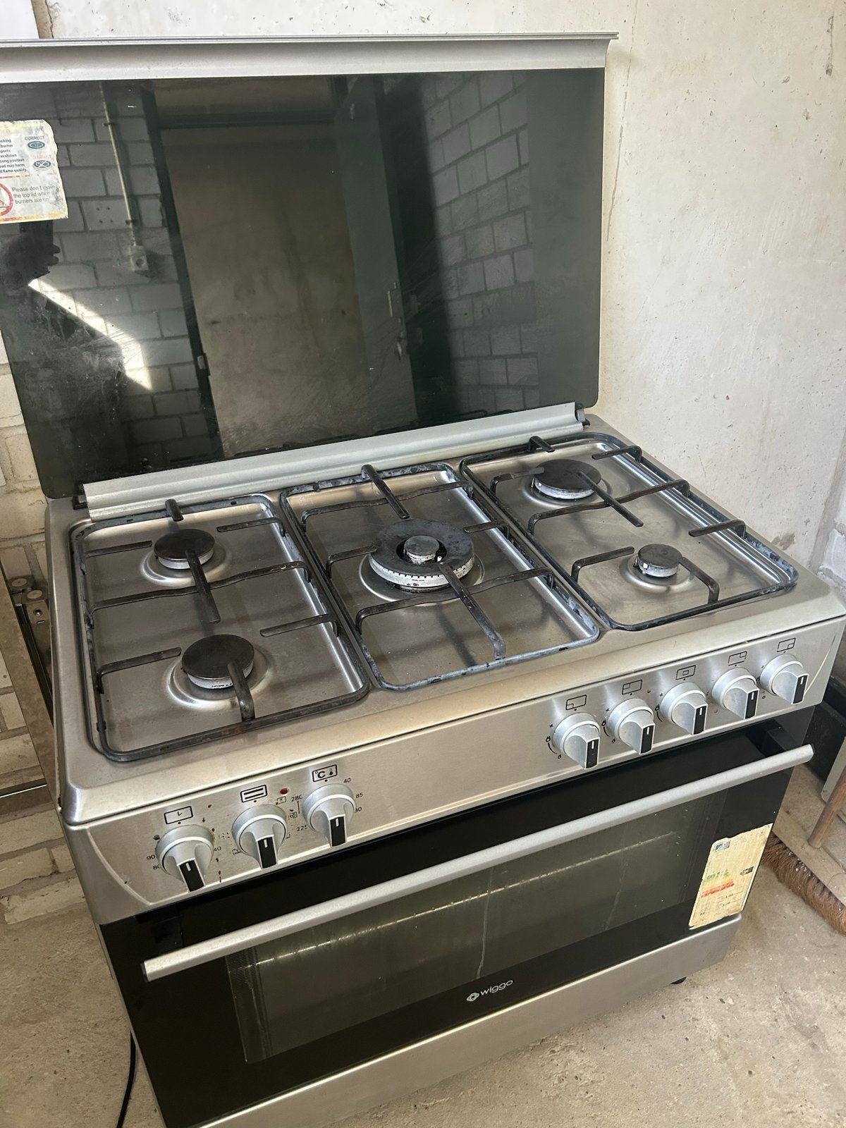 Wiggo gasfornuis met oven - Afdekplaat zit los, Ophalen, Gebruikt, 60 cm of meer, Gas