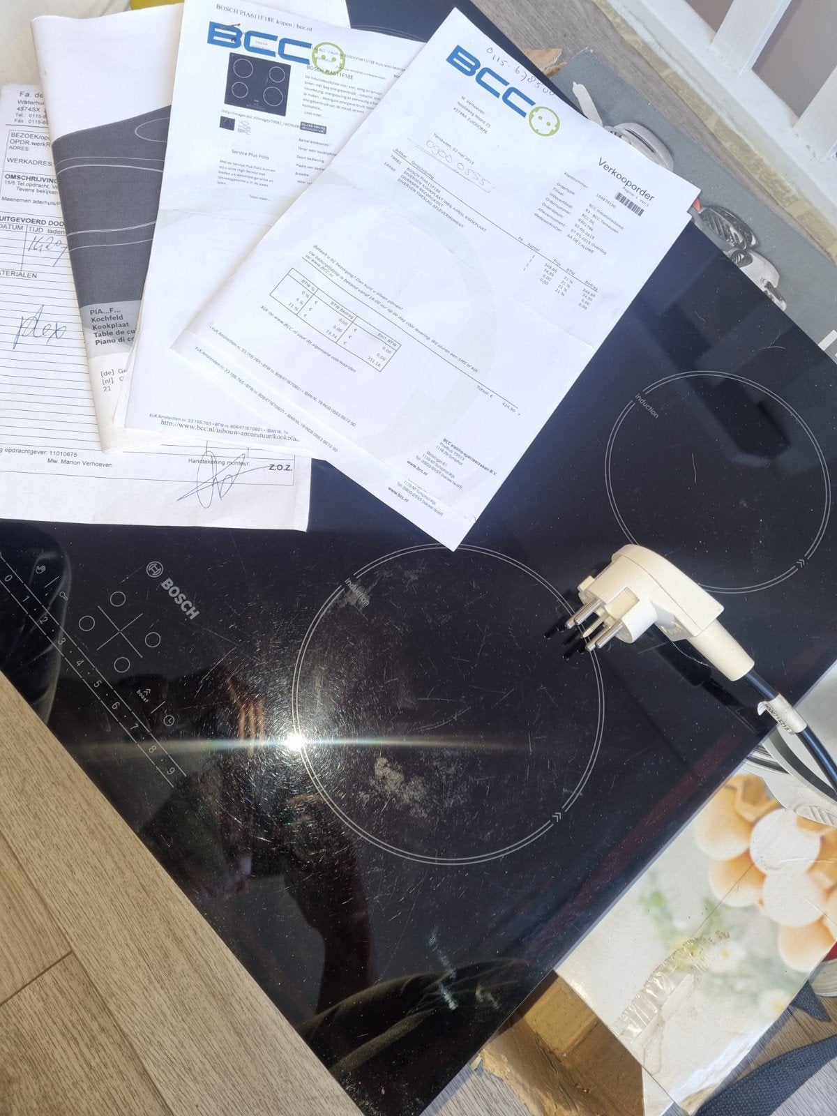 Bosch Inductiekookplaat bon aanwezig - Zo goed als nieuw, Witgoed en Apparatuur, Ophalen, Nieuw, 4 kookzones, Energieklasse A of zuiniger