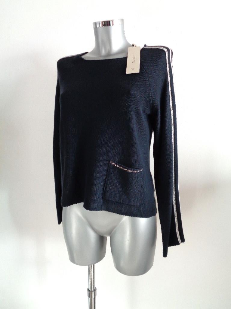 Monari donkerblauwe trui pailletten, maat 36 Nieuw kaartje, Nieuw, Ophalen of Verzenden, Maat 36 (S), Blauw