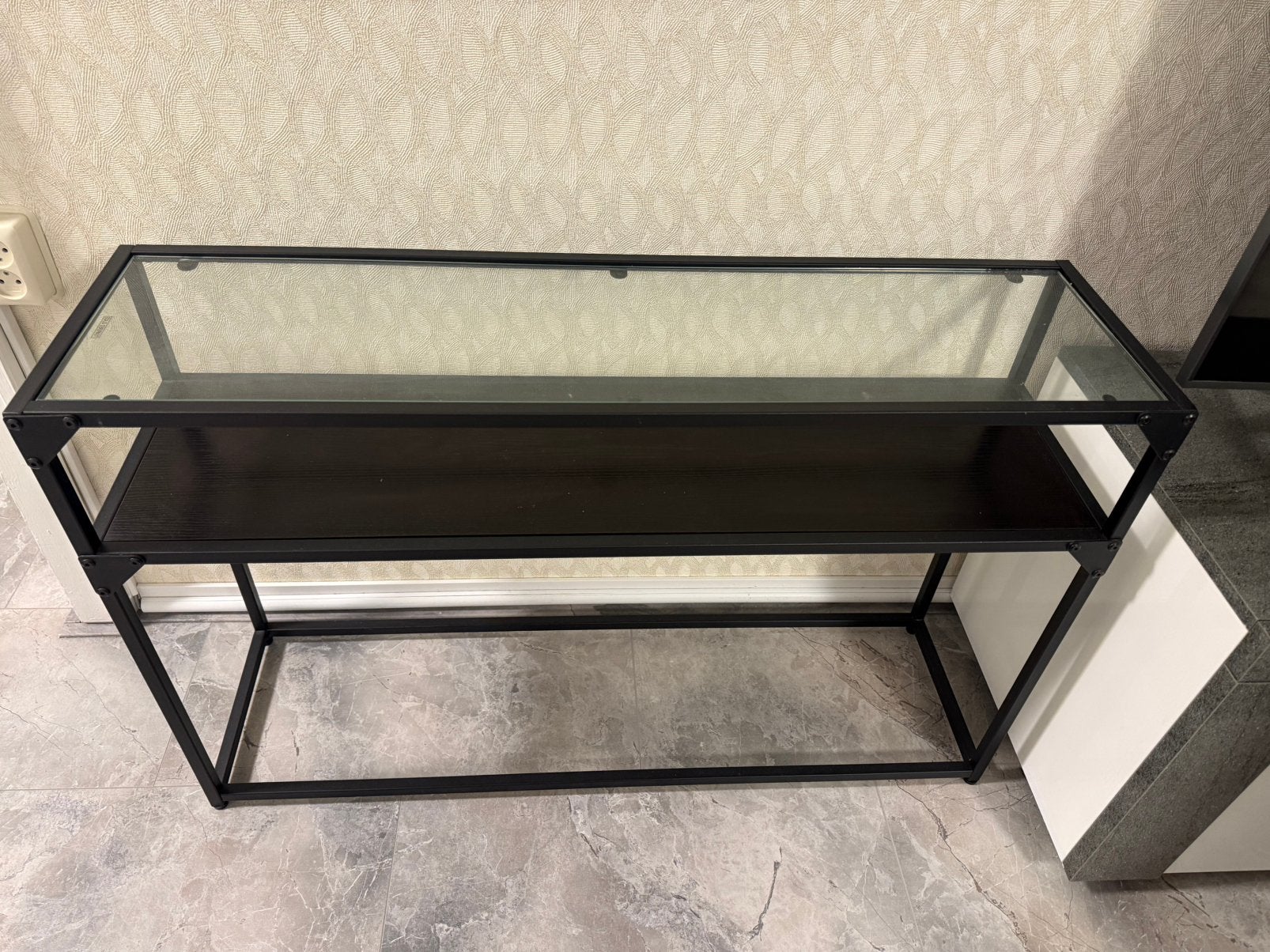 Zwart tafel, Ophalen, Glas, Zo goed als nieuw, 25 tot 50 cm