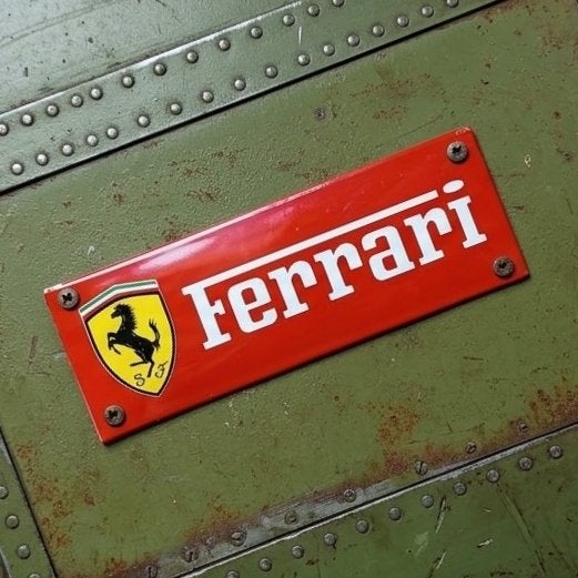Emaille Reclamebord FERRARI Garage Dealer Plaat Vintage Auto, Verzamelen, Verzenden, Gebruikt, Reclamebord
