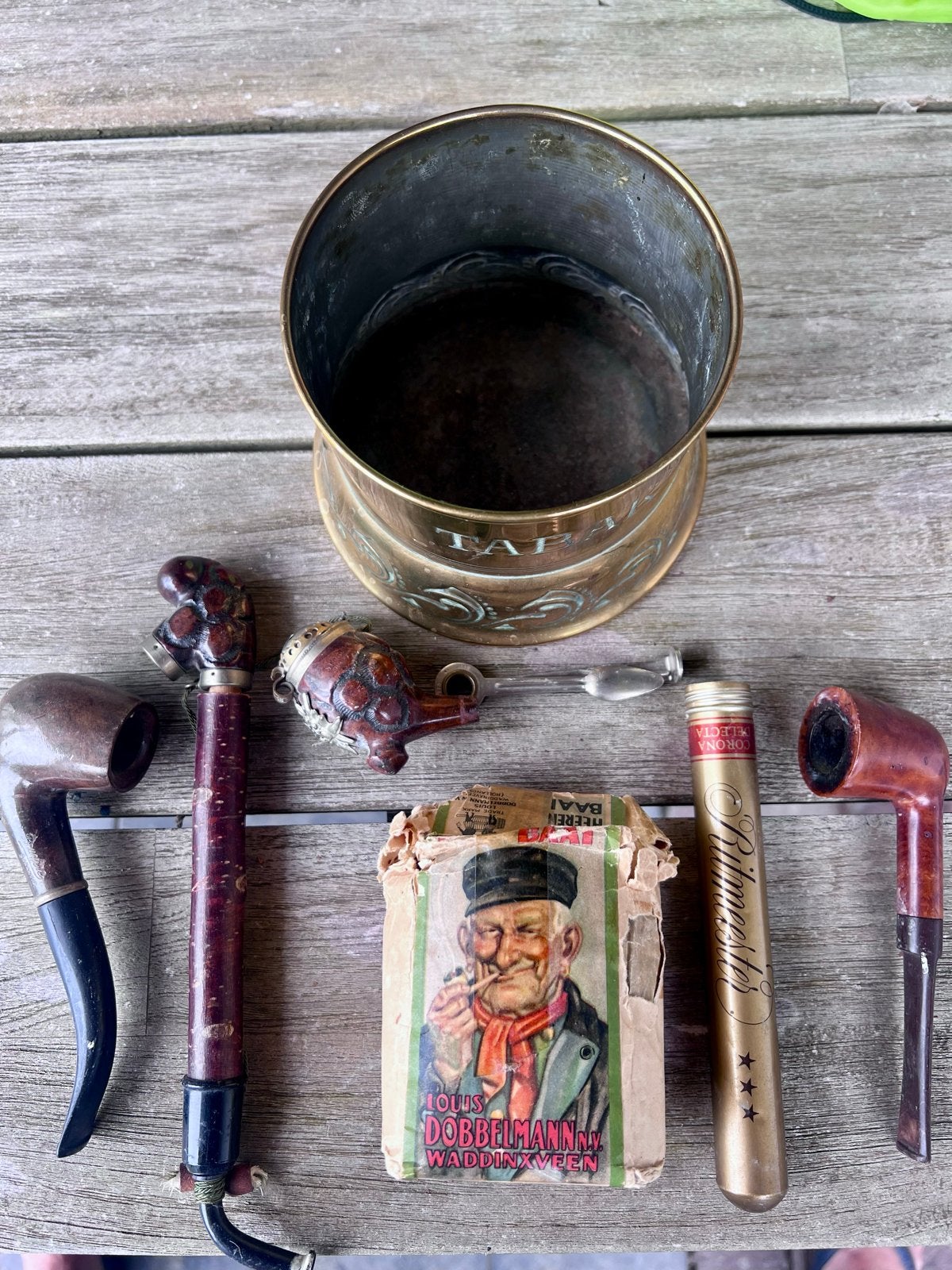 Vintage pijpen, stamper, tabakspot en tabak, Antiek en Kunst, Ophalen