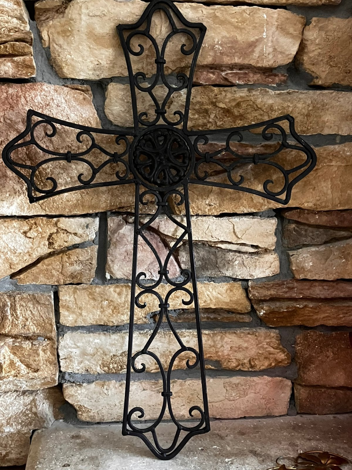 Groot wand/ muur Kruis van gietijzer ( 52 cm), Ophalen of Verzenden