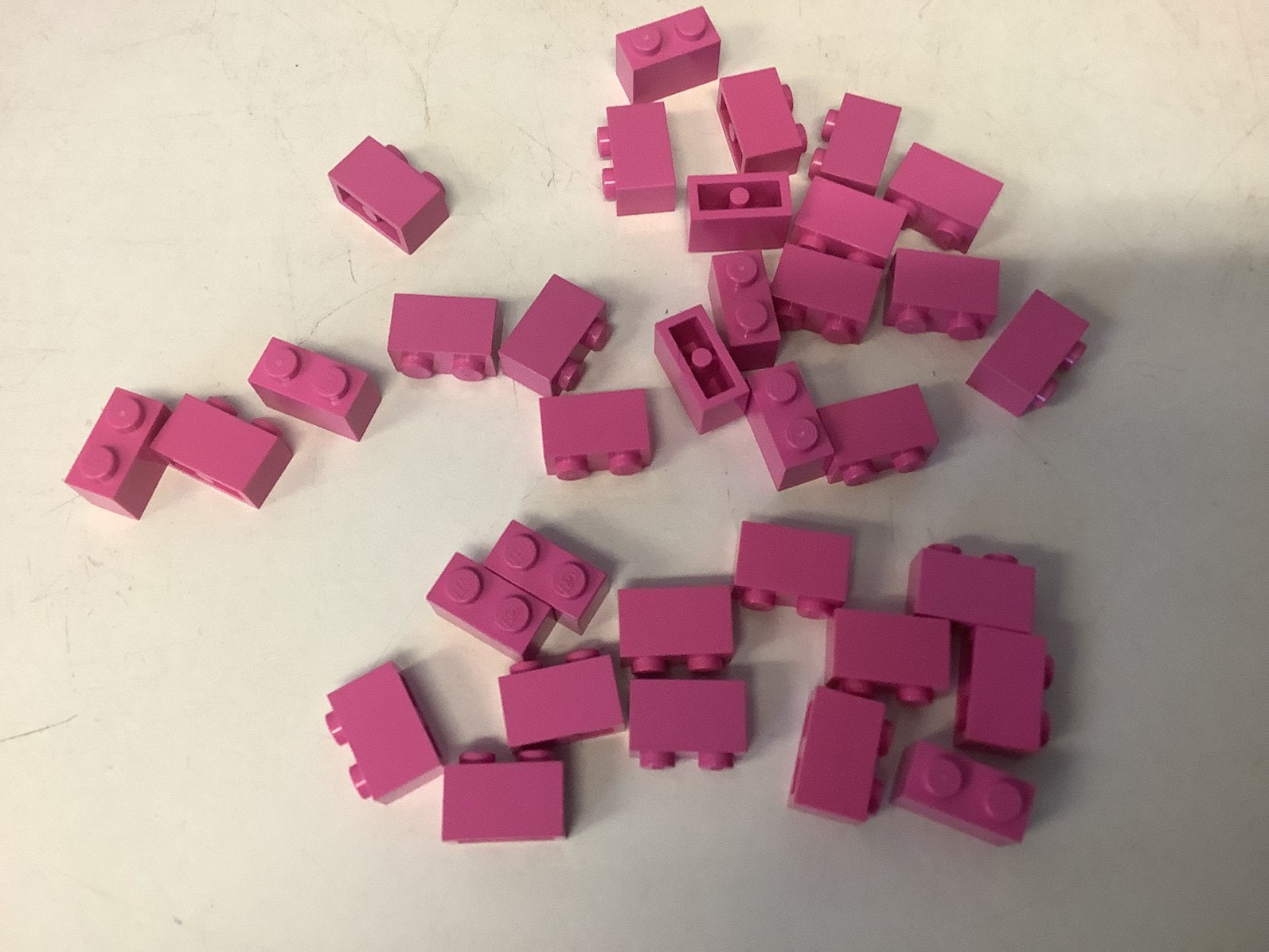 Lego steen 1x2 donker roze, Ophalen of Verzenden, Gebruikt, Losse stenen, Lego