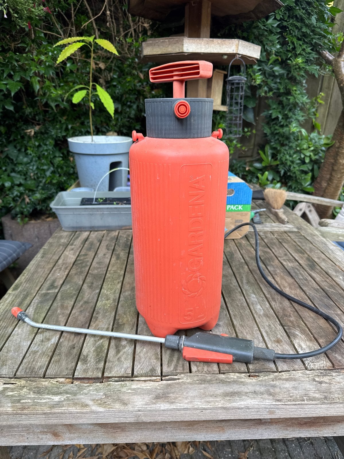 Gardena Onkruidspuit met Schouderriem - Gebruikt, Ophalen of Verzenden, Gebruikt