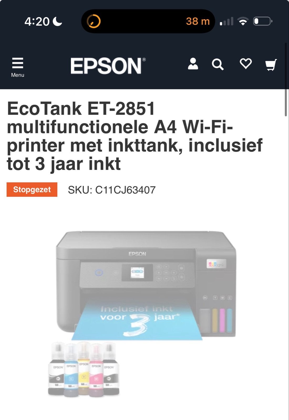 Epson EcoTank ET-2851 Sublimatieprinter, Computers en Software, Inkjetprinter, All-in-one, Kleur printen, Ophalen of Verzenden