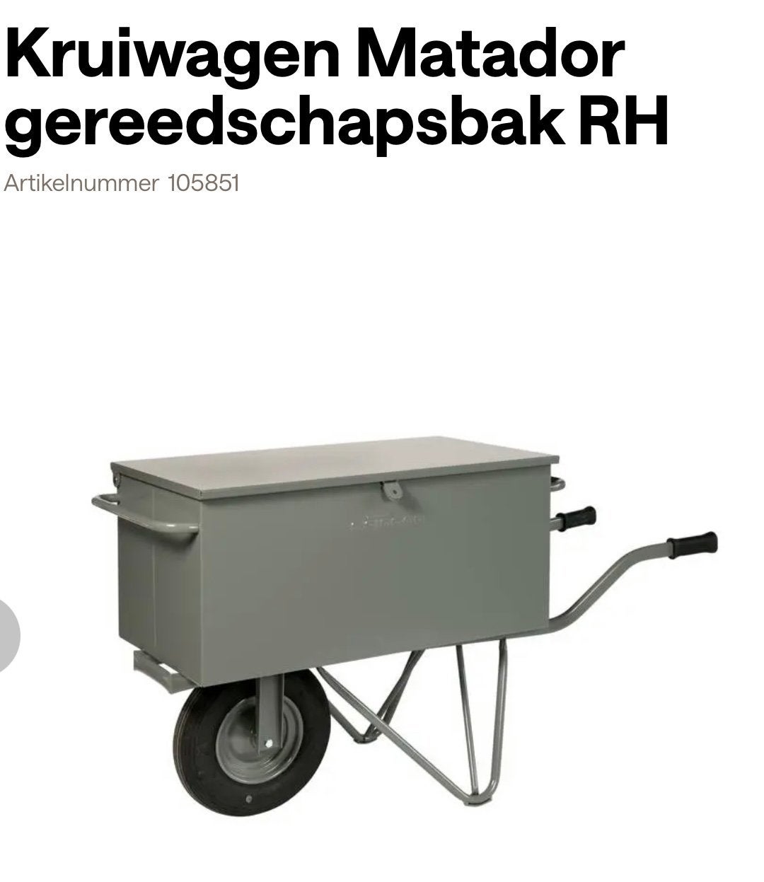 Matador gereedschapswagen, Ophalen, Gebruikt, Eenwielig
