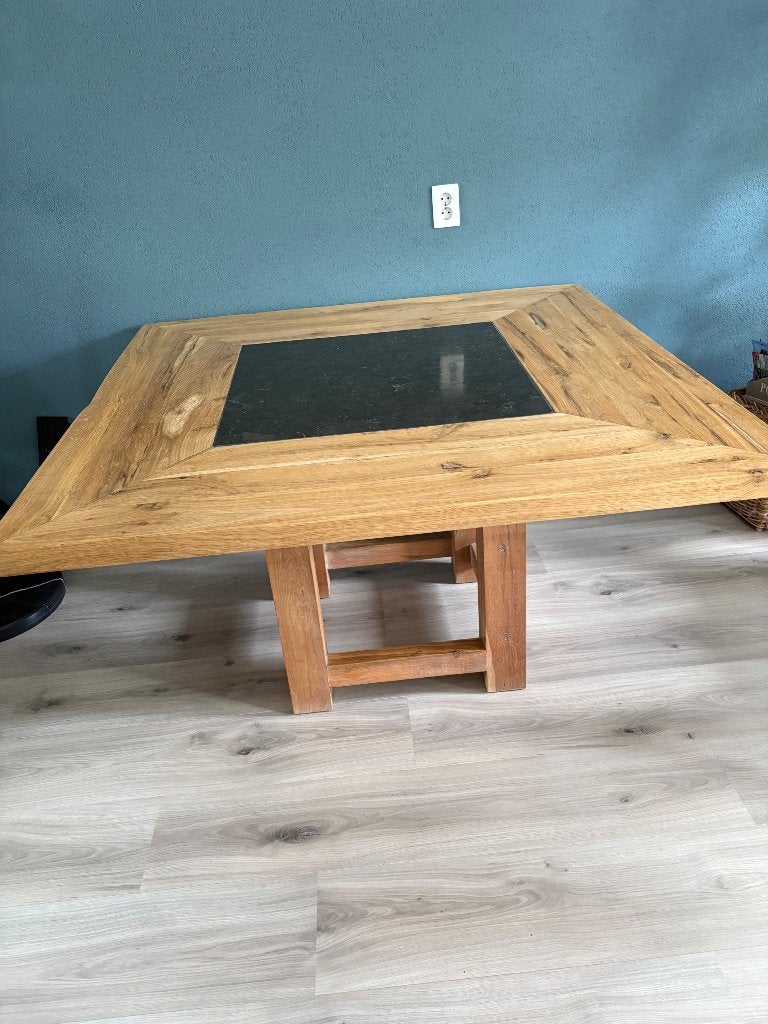 Tafel, Gebruikt, Vierkant, Ophalen of Verzenden, Vijf personen of meer