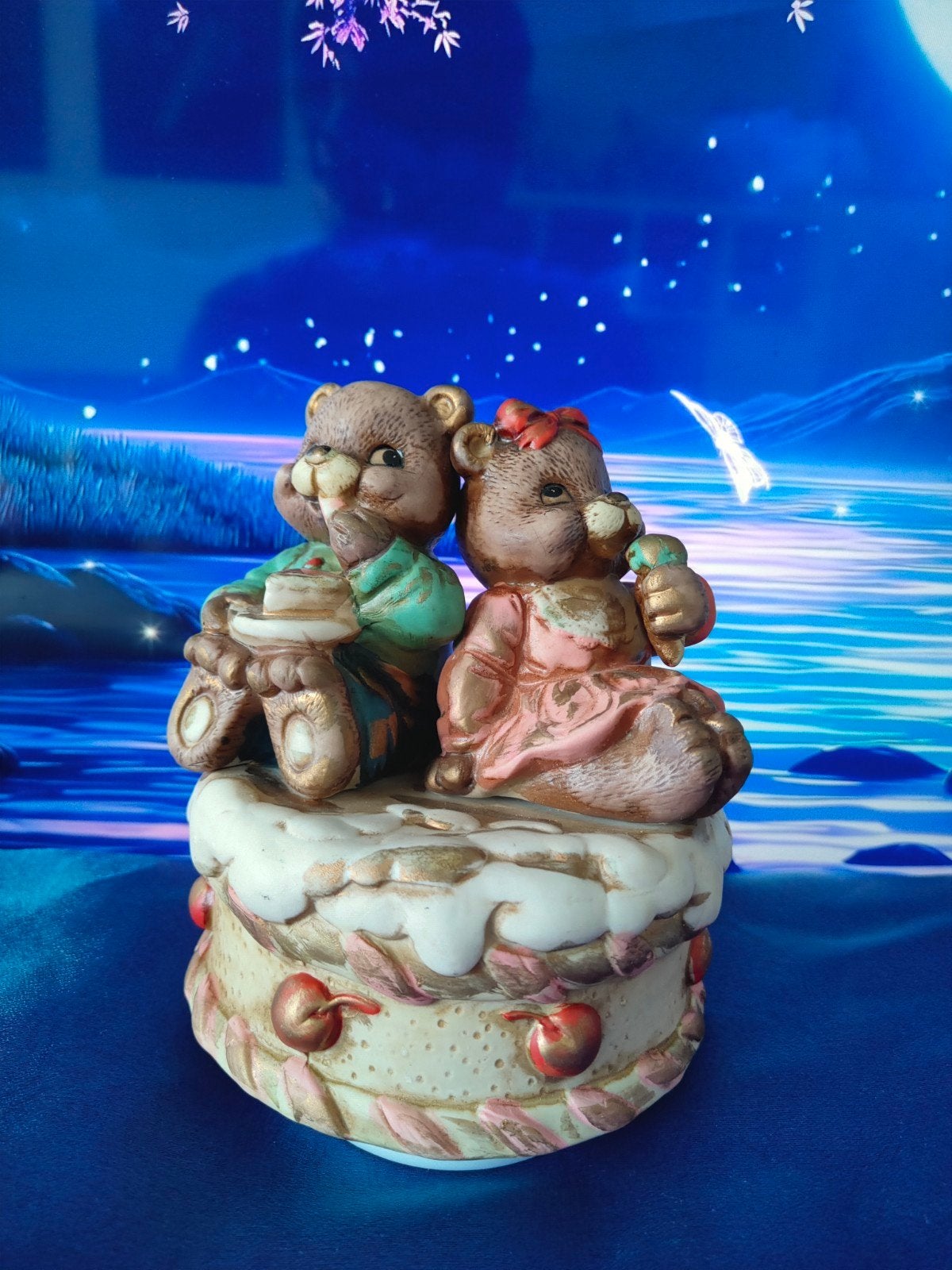 Decoratieve muziekdoos met beerfiguur, Ophalen of Verzenden, Dier