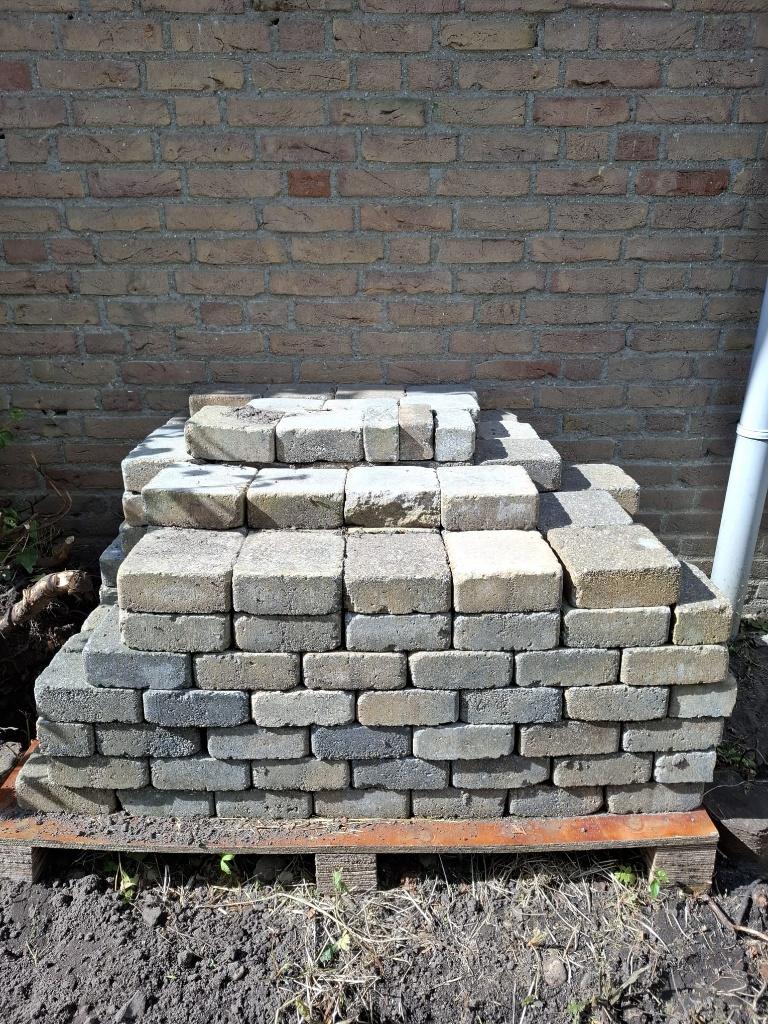 Beton Klinkers vierkant, Tuin en Terras, Ophalen, Gebruikt, Klinkers, 5 tot 10 m²