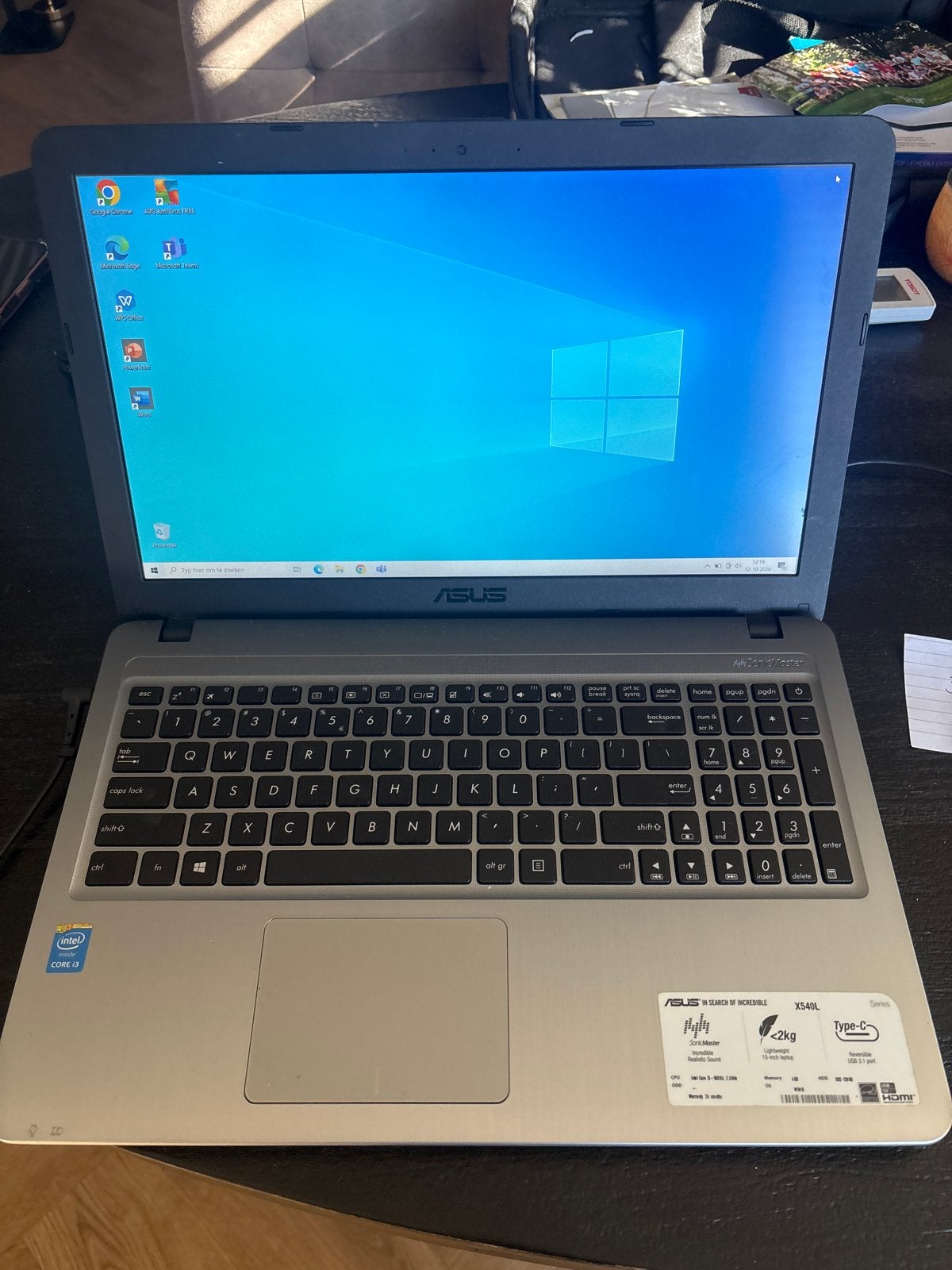 ASUS X540L Laptop - Intel Core i3, 15 inch, 4GB RAM, Gebruikt, HDD, 2 tot 3 Ghz, Ophalen of Verzenden