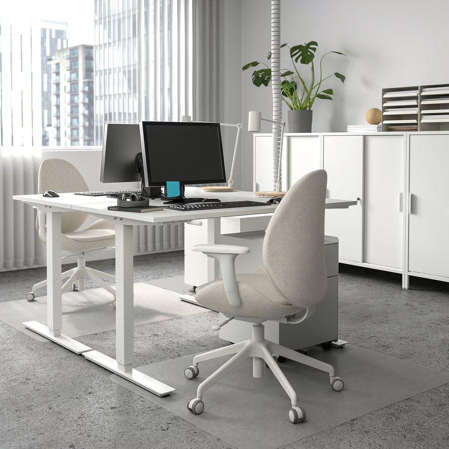 Ikea Trotten zit-/ sta bureau 120x70 (ZGAN!), Zit-sta bureau, Metaal, Ophalen of Verzenden, Zo goed als nieuw