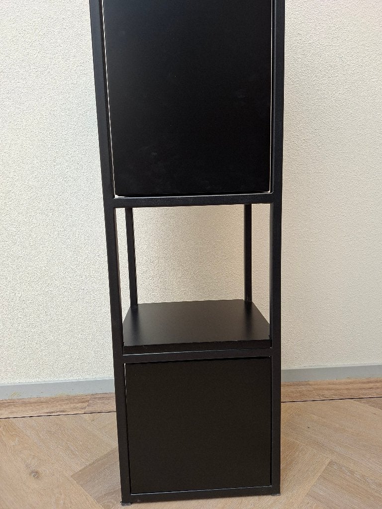 Bonero Staal Kolomkast Mat Zwart 35,5x145 cm, Ophalen, (Half)hoge kast, Minder dan 50 cm, Zo goed als nieuw