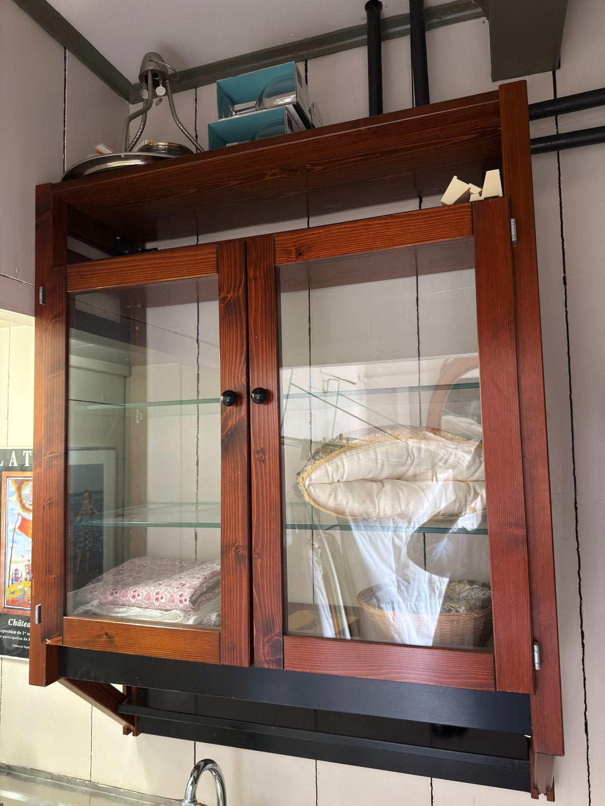 Lundia hangkast met glasdeuren - B84 D30 H110 cm, Ophalen, Gebruikt, 100 tot 150 cm, 50 tot 100 cm