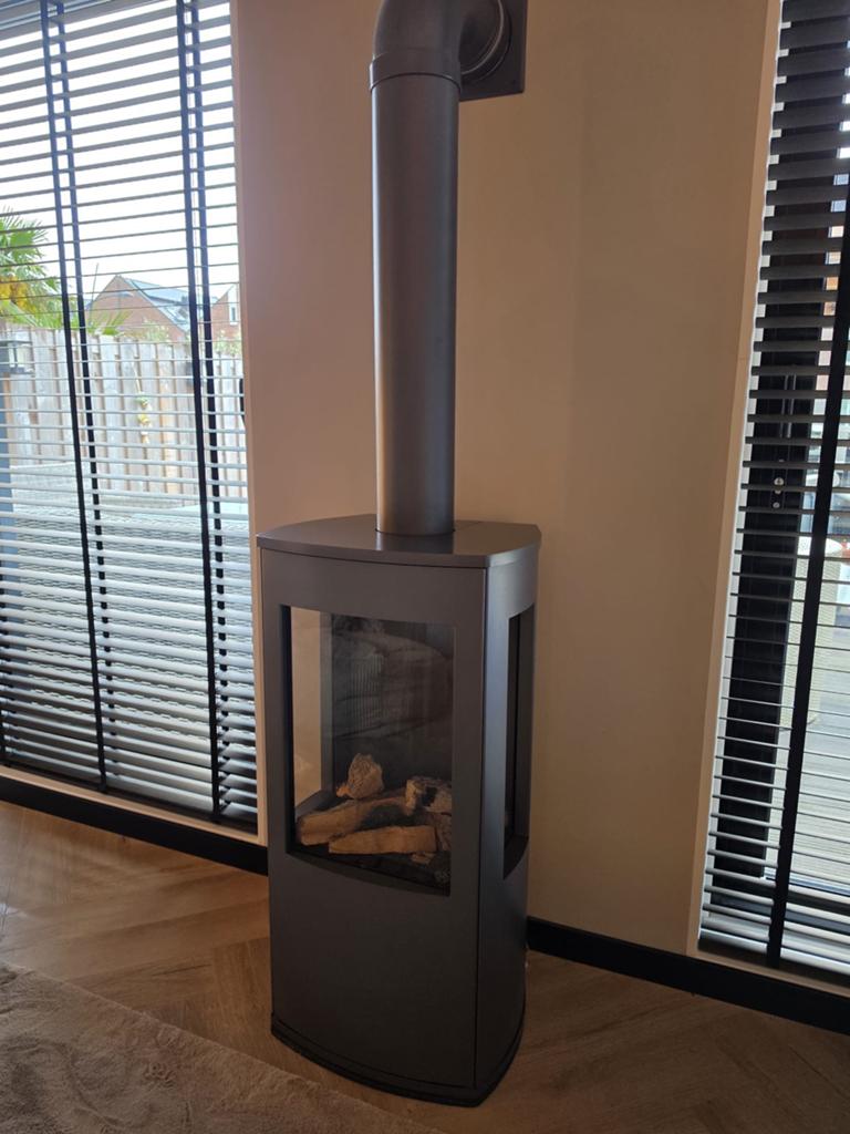 Dru TRIO gaskachel (antraciet) met elektrische ontsteking, Huis en Inrichting, Kachels, Gebruikt, Gas, Ophalen of Verzenden, Vrijstaand
