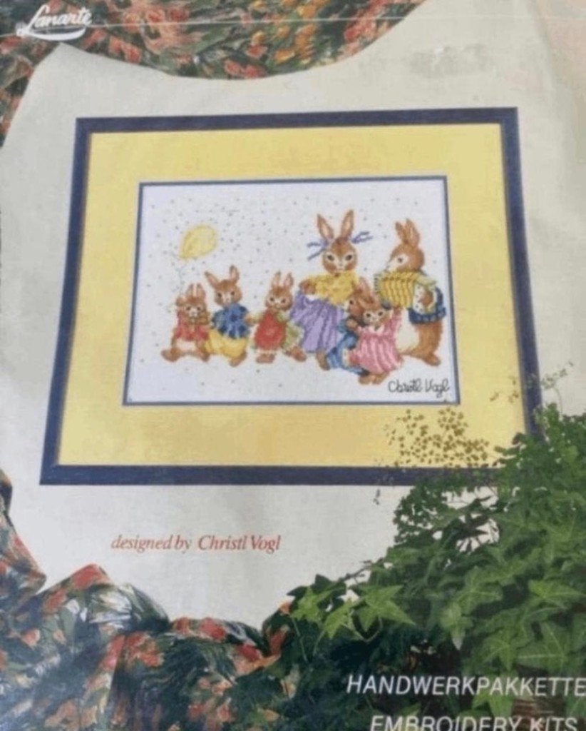 BORDUURPAKKET LANARTE MUZIKALE KONIJNEN CHRISTL VOGL, Verzenden, Nieuw, Handborduren, Borduurpakket