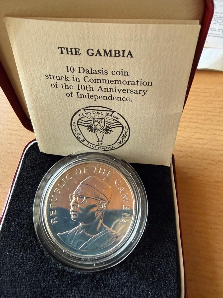 10 Dalasi 1975 Gambia, Ophalen of Verzenden, Overige landen, Losse munt, Zilver