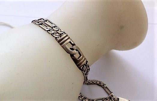 Vintage zilveren armband Koningsschakel 925 (5789), Sieraden, Tassen en Uiterlijk, Armbanden, Ophalen, Zo goed als nieuw, Zilver