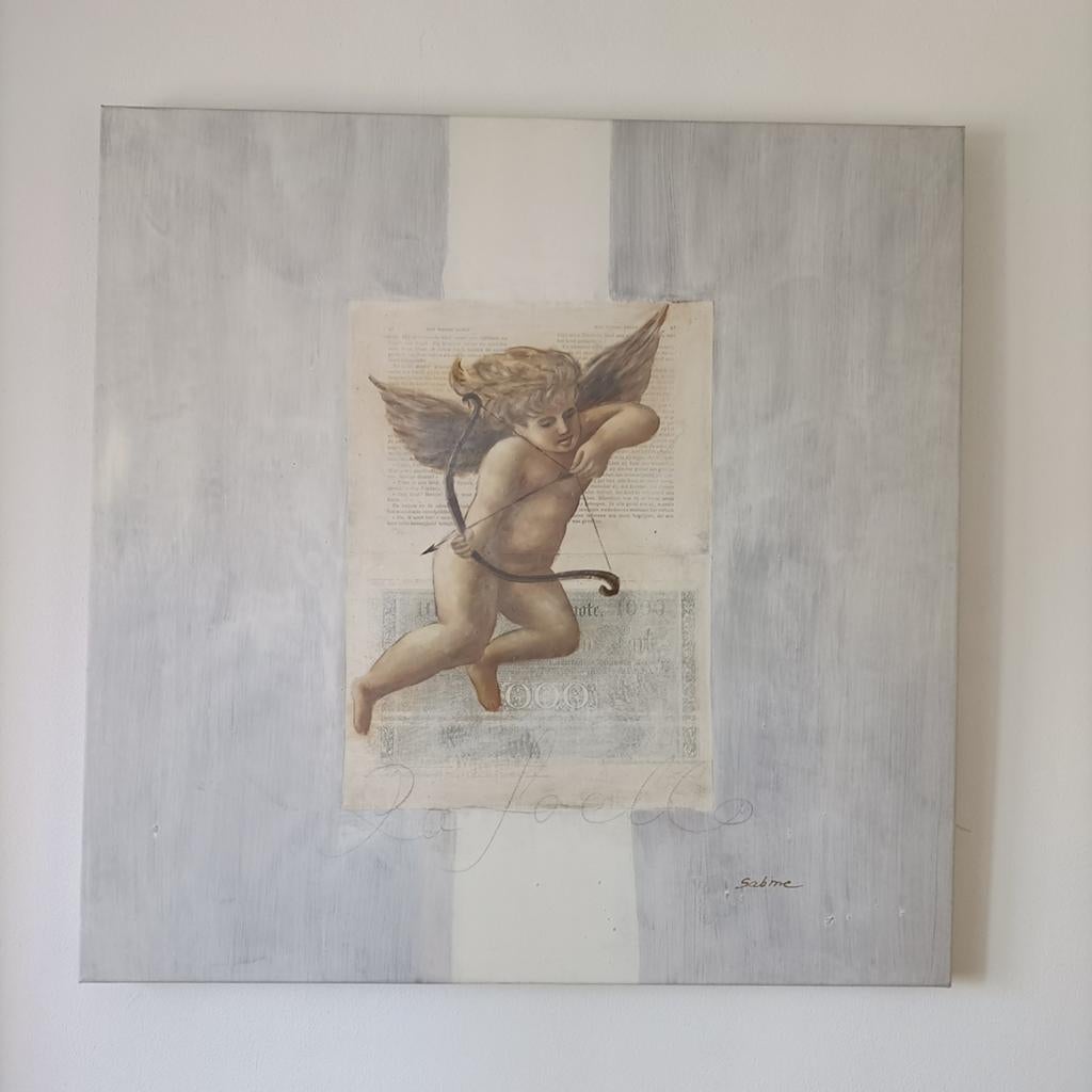 Schilderij met engel, Huis en Inrichting, Woonaccessoires | Schilderijen, Tekeningen en Foto's, Ophalen, Zo goed als nieuw, Schilderij