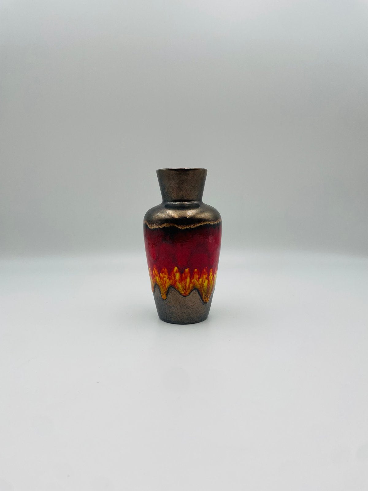 Vintage Duits Fat Lava Vaas 18cm Hoog, Ophalen of Verzenden