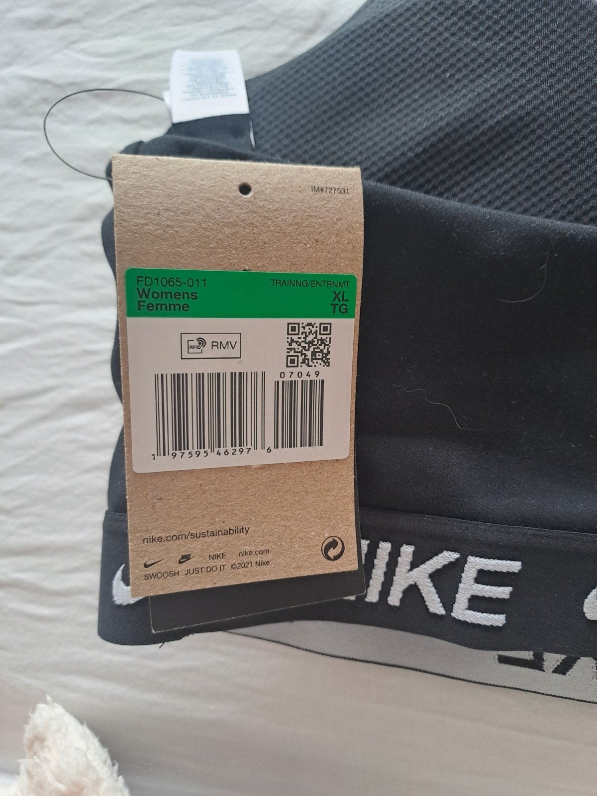 sport bh Nike, Ophalen, Zwart, Maat 46/48 (XL) of groter, Nieuw