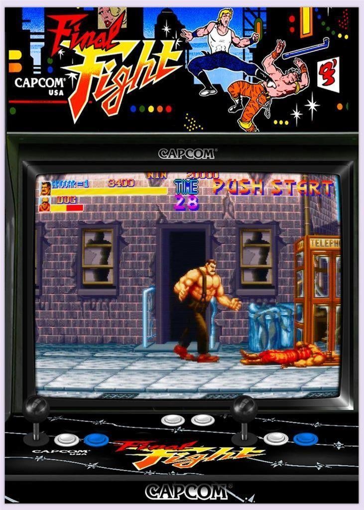 Grote 50x70cm Game Poster FINAL FIGHT Retro Arcade Capcom, Spelcomputers en Games, Games | Overige, Vechten, Verzenden, 1 speler