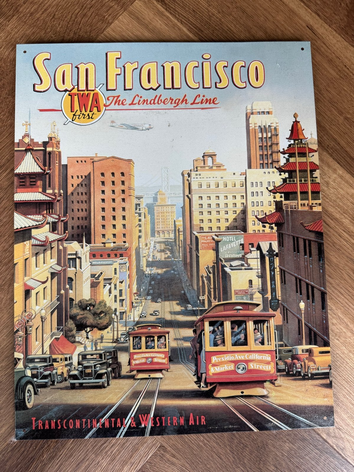 Metalen decoratie borden San Francisco & Hawaii, Ophalen of Verzenden, Zo goed als nieuw, Reclamebord