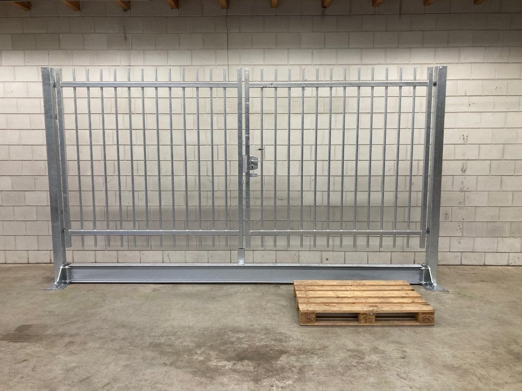 industriële kwaliteit spijlen poort volledig voor gemonteerd, Tuin en Terras, Ophalen, 200 cm of meer, Nieuw, IJzer