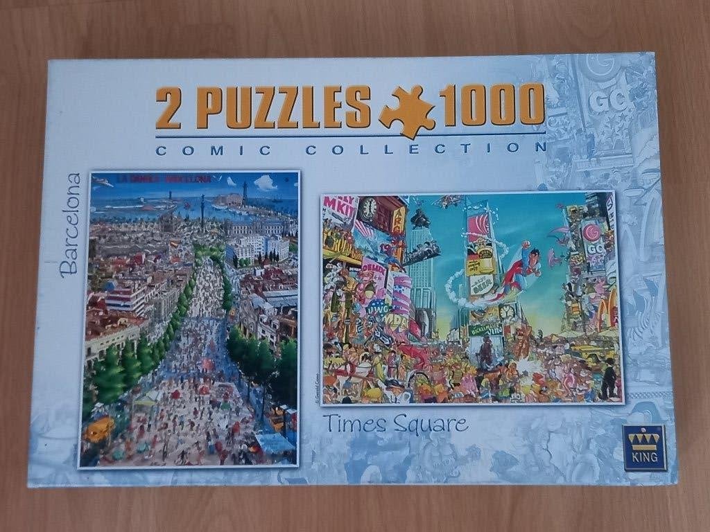 Comic Barcelona/Times Syari 1000 stukjes, Ophalen of Verzenden, 500 t/m 1500 stukjes, Zo goed als nieuw, Legpuzzel
