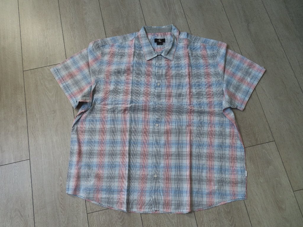 Overhemd, korte mouw (Rood, Blauw, Wit, Zwart Geruit) mt XXL, Calvin Klein, Meerkleurig, Ophalen of Verzenden, Zo goed als nieuw