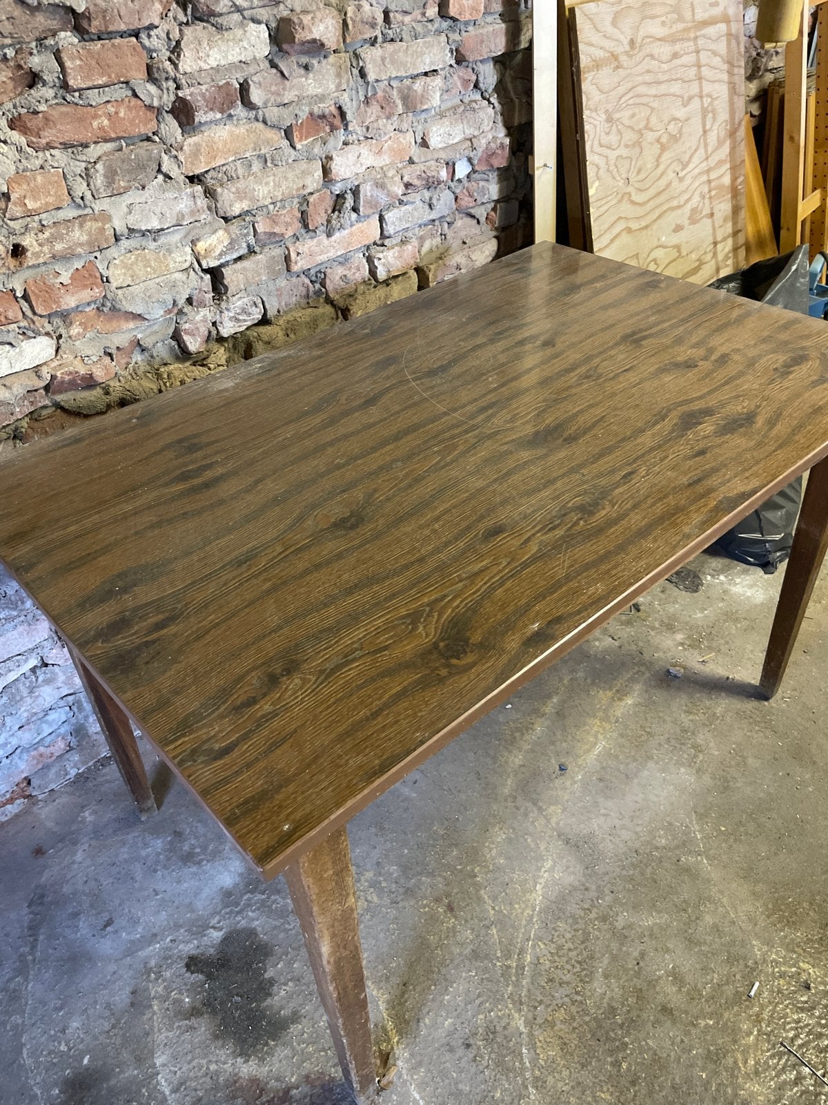 Houten eettafel/werktafel - Gebruikt, Huis en Inrichting, Ophalen, Gebruikt, 100 tot 150 cm, 50 tot 100 cm