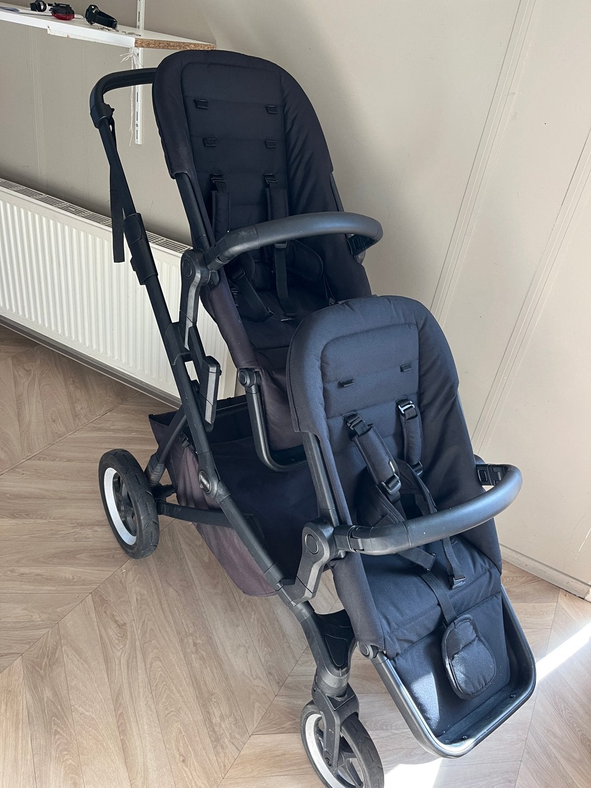 Thule Sleek Duowagen met Reiswieg en 2 Zitjes, Gebruikt, Duowagen, Ophalen, Kinderwagen