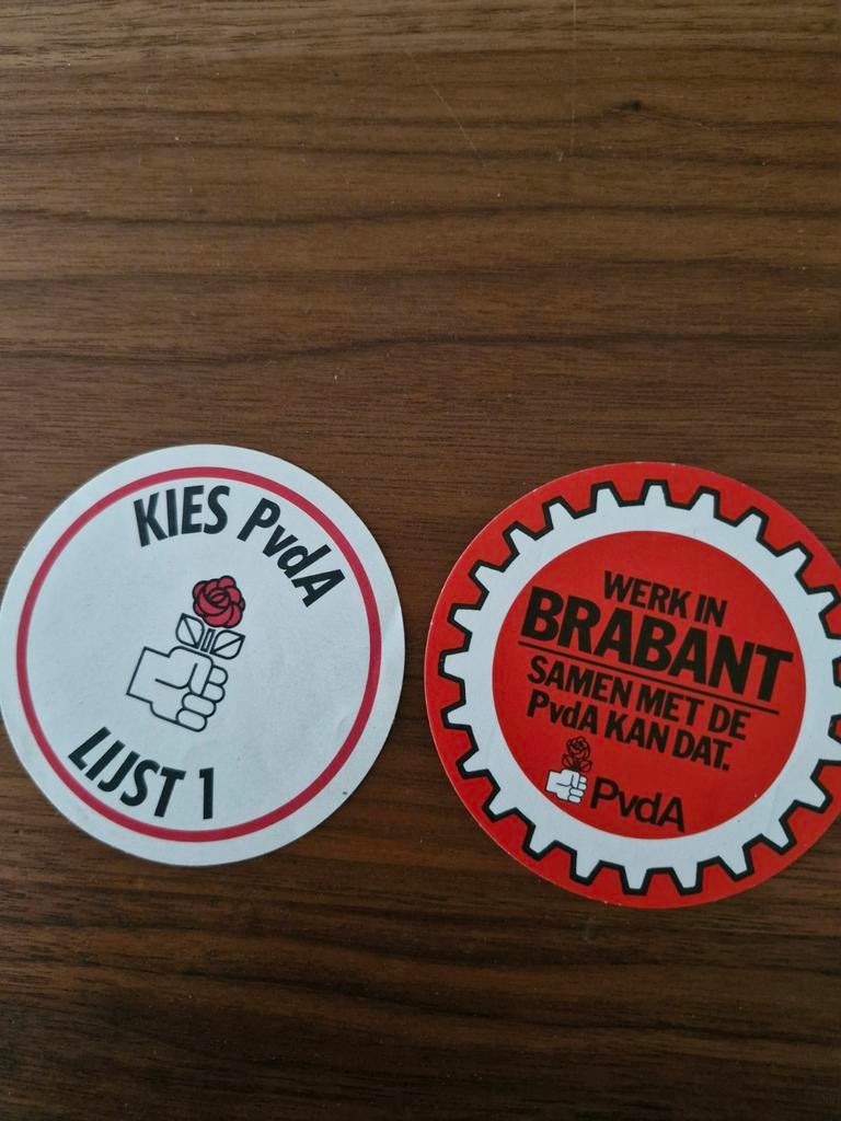 6373 PvdA Verkiezingsstickers - Kies PvdA & Werk in Brabant, Ophalen of Verzenden, Gebruikt, Overige typen