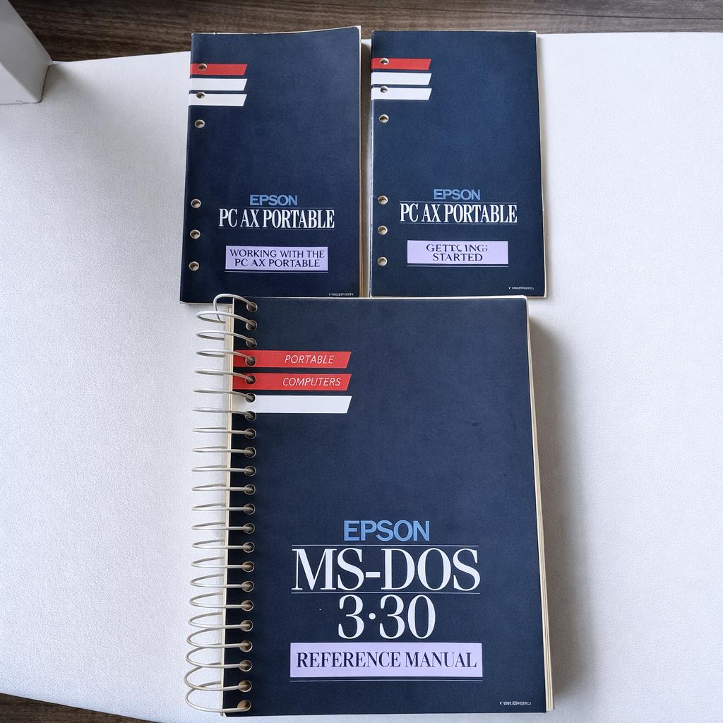 vintage Epson- 2 pc Ax portable handleidingen- 1.MS Dos 3.30, Boeken, Ophalen of Verzenden, Zo goed als nieuw, Overige onderwerpen