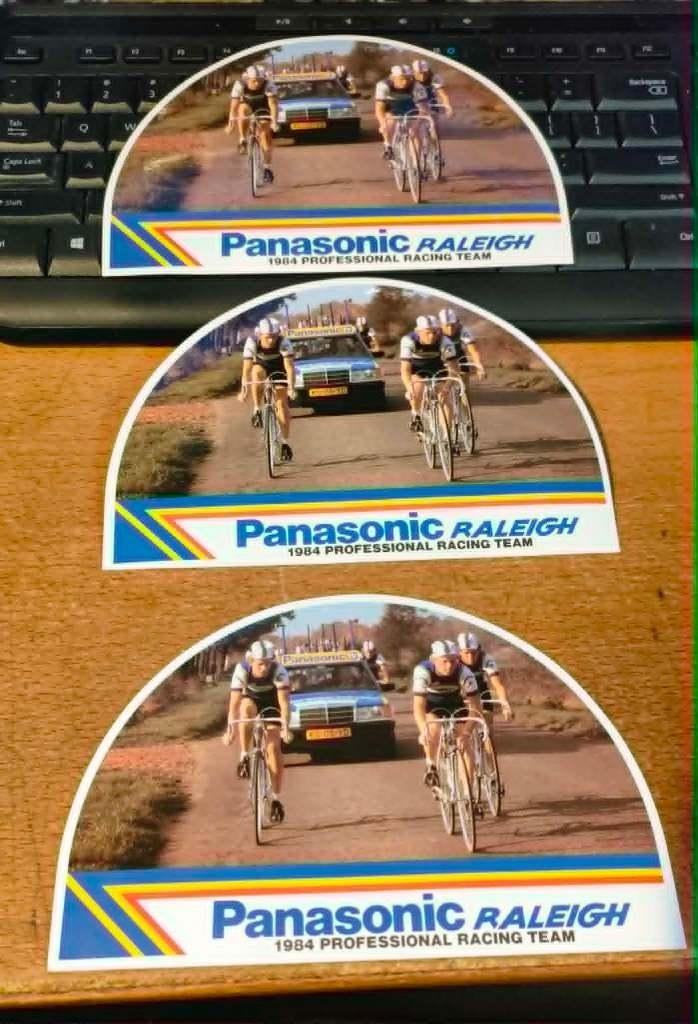 1984 Panasonic Raleigh Stickers Wielrennen, Ophalen of Verzenden, Zo goed als nieuw, Overige sporten, Poster, Plaatje of Sticker