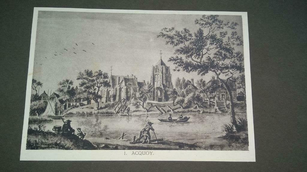 01  het Dorp Acquoy Lichtdruk 1922, Antiek en Kunst, Ophalen of Verzenden