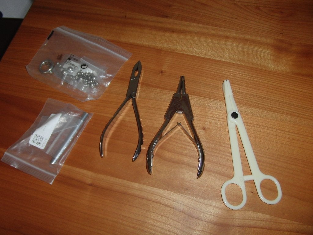 Complete Piercing Toolset & Sieraden -  Tangen, Klem etc, Ophalen of Verzenden, Nieuw, Staal, Overige typen