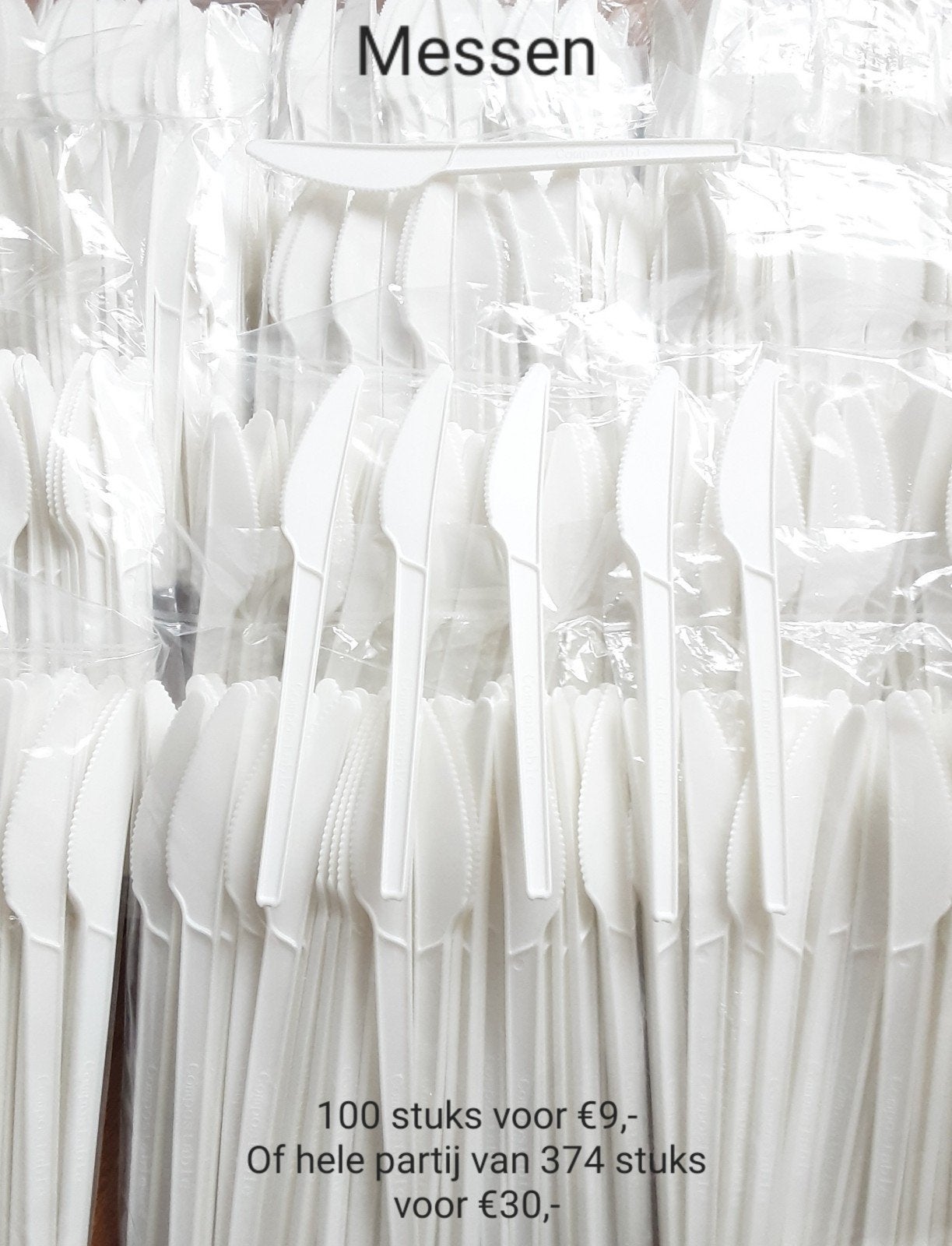 Nieuw 100% bio plastic bestek, messen, vorken, dessert lepel, Ophalen of Verzenden, Nieuw