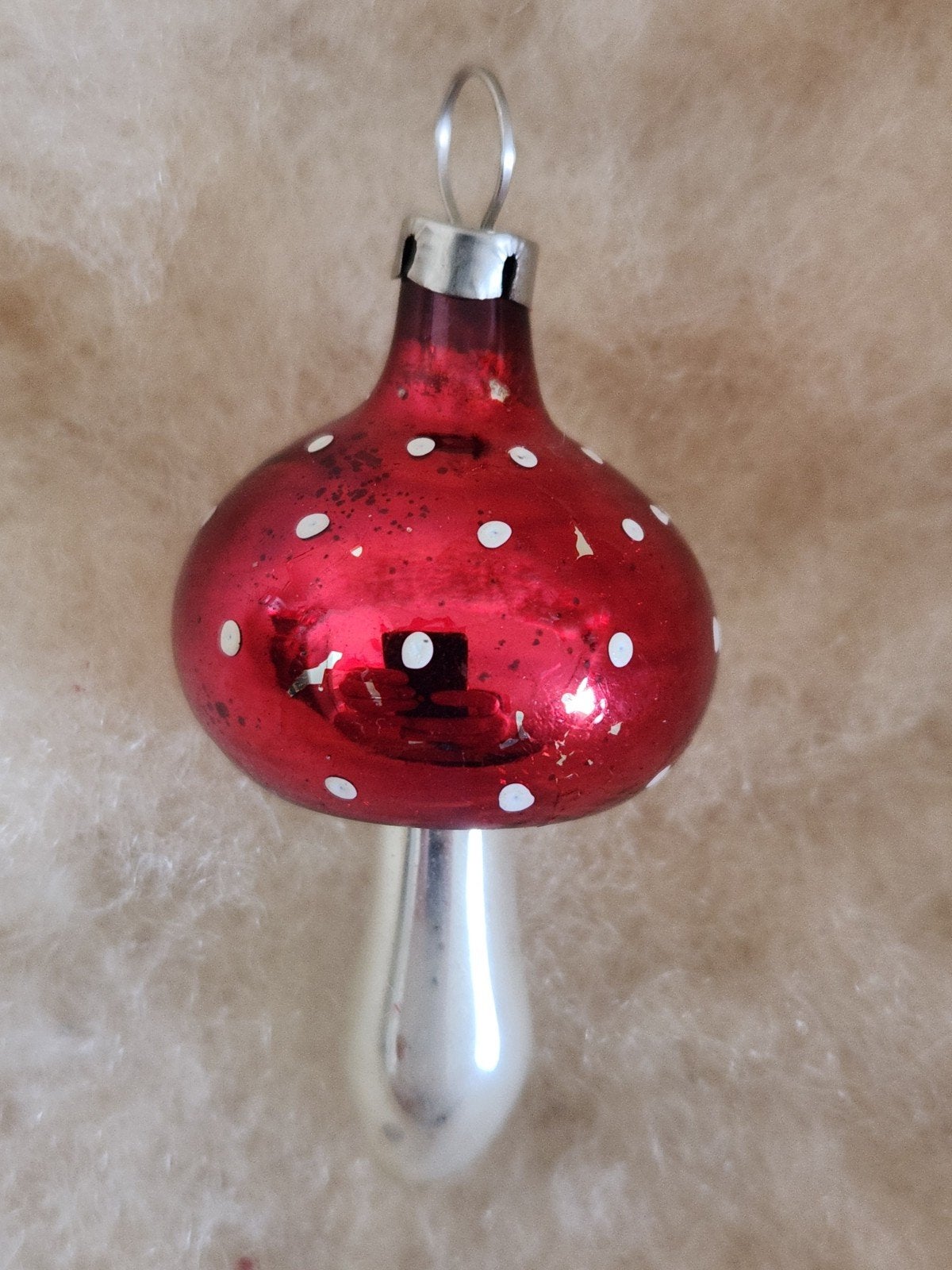 Vintage paddenstoel kerstbal - klein, Ophalen of Verzenden, Gebruikt
