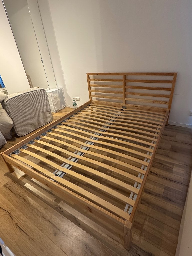 Ikea Tarva bed 160x200 met lattenbodem hout, Huis en Inrichting, Slaapkamer | Bedden, Ophalen, Gebruikt, Tweepersoons, 200 cm