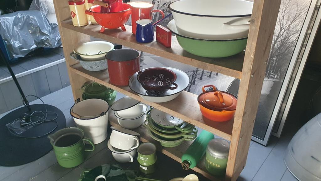 Diverse emaille spullen. per stuk te koop, vergiet/emmer etc, Ophalen of Verzenden