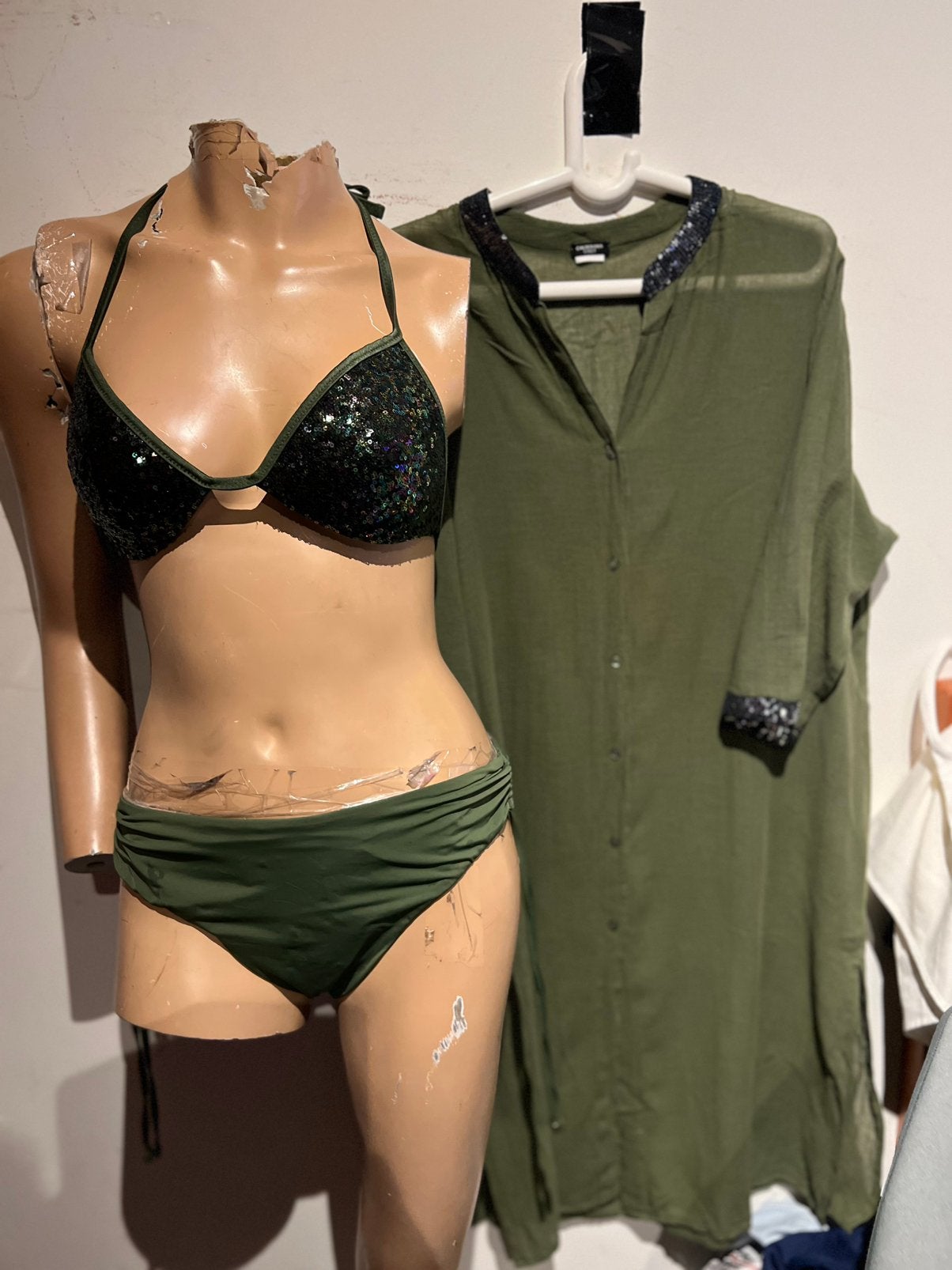 CALZEDONIA bikini en jurk met pailletten 40 zgan, Calzedonia, Ophalen of Verzenden, Zo goed als nieuw, Bikini