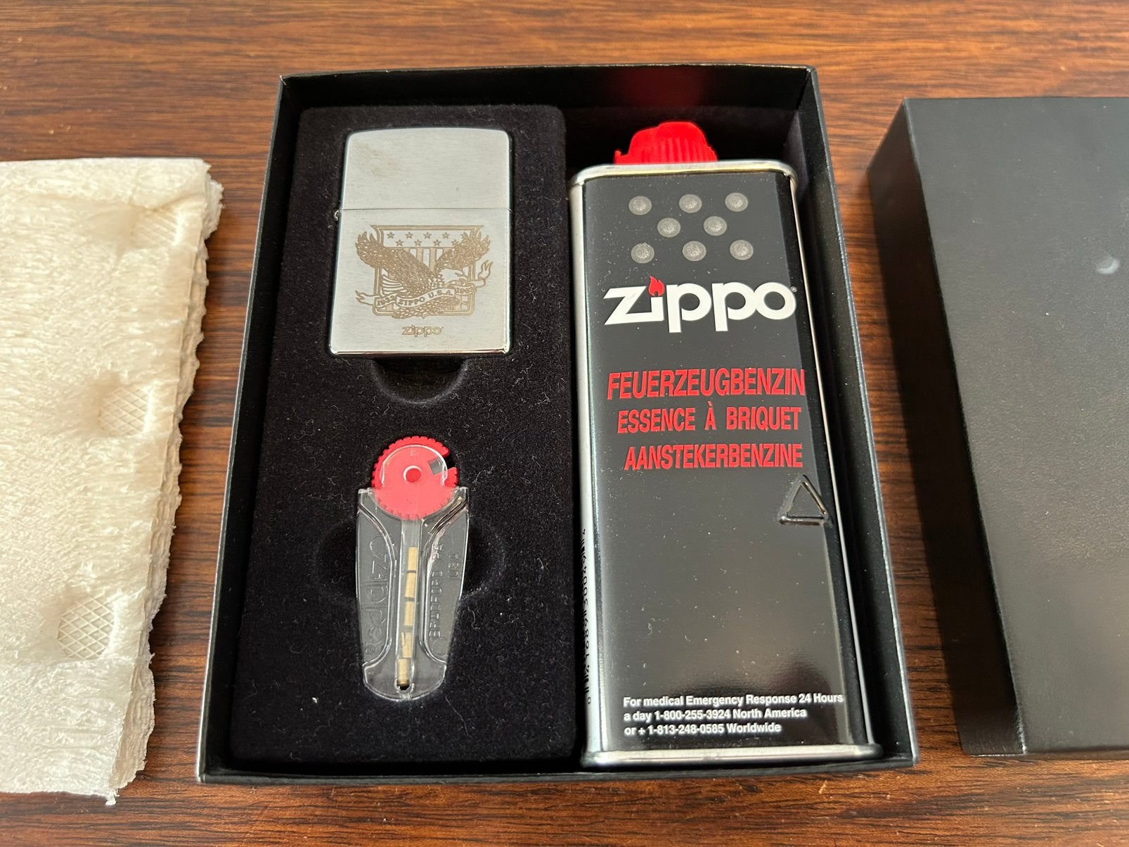 Zippo USA aansteker (NIEUW in doos, ongebruikt), Ophalen of Verzenden, Zo goed als nieuw, Aansteker