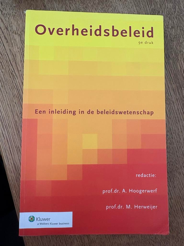 Overheidsbeleid, Boeken, Ophalen of Verzenden, Zo goed als nieuw, Sociale wetenschap