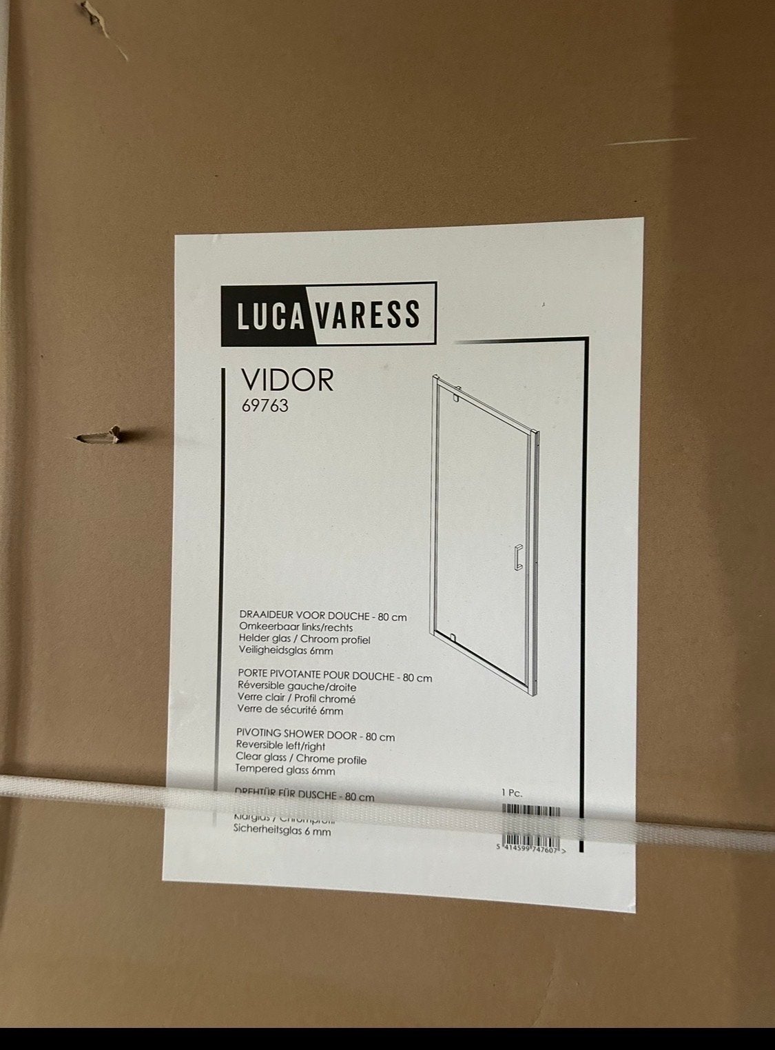 Luca Varess Vidor Douchedeur 80 cm - Nieuw in doos, Ophalen, Nieuw, Met douche