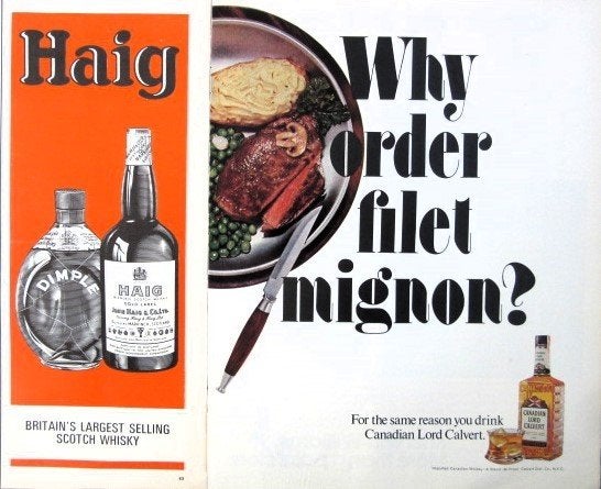 41 vintage advertenties drank 69-00 dranken whisky absinth, Ophalen of Verzenden, Gebruiksvoorwerp